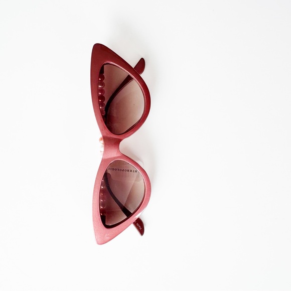 Anthropologie Pearl Arm Cat-Eye Sunglasses - Rose | NWT main image 9